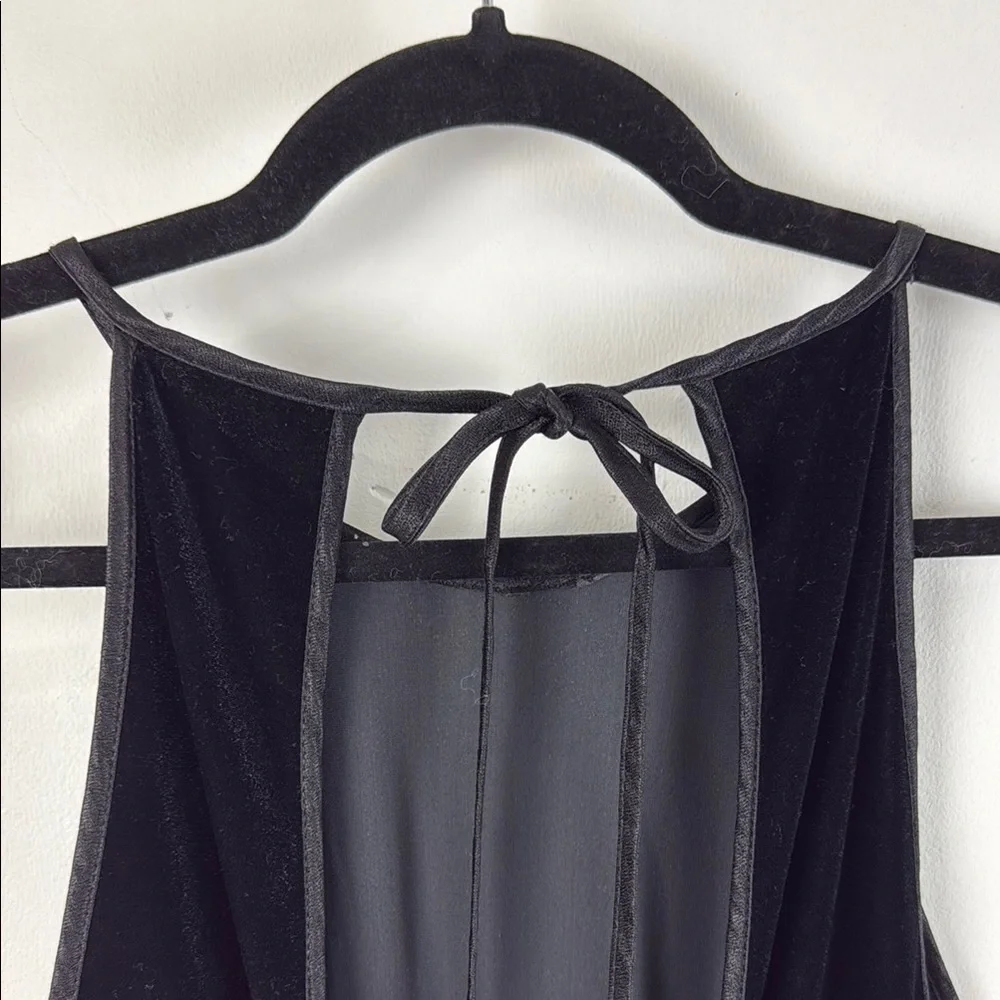 Vintage Y2K Whimsigoth Evening Velvet Square Back Steppin’ Out Made in USA Dress
